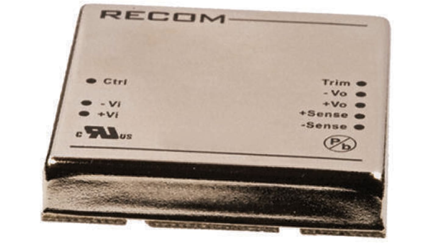 Recom RP60-G DC-DC Converter, 15V dc/ 4A Output, 18 → 36 V dc Input, 60W, Through Hole, +100°C Max Temp -40°C