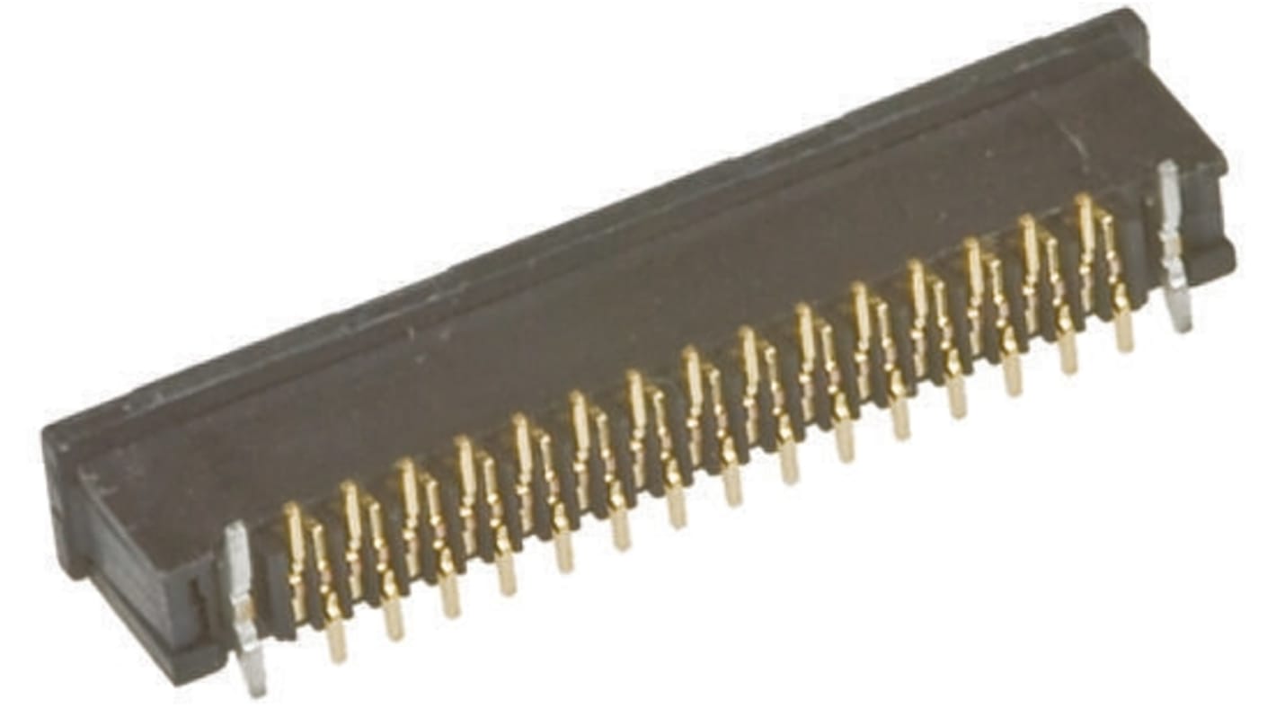 Amphenol Communications Solutions 0.5mm Pitch 16 Way Straight Female FPC Connector, ZIF Vertical Contact