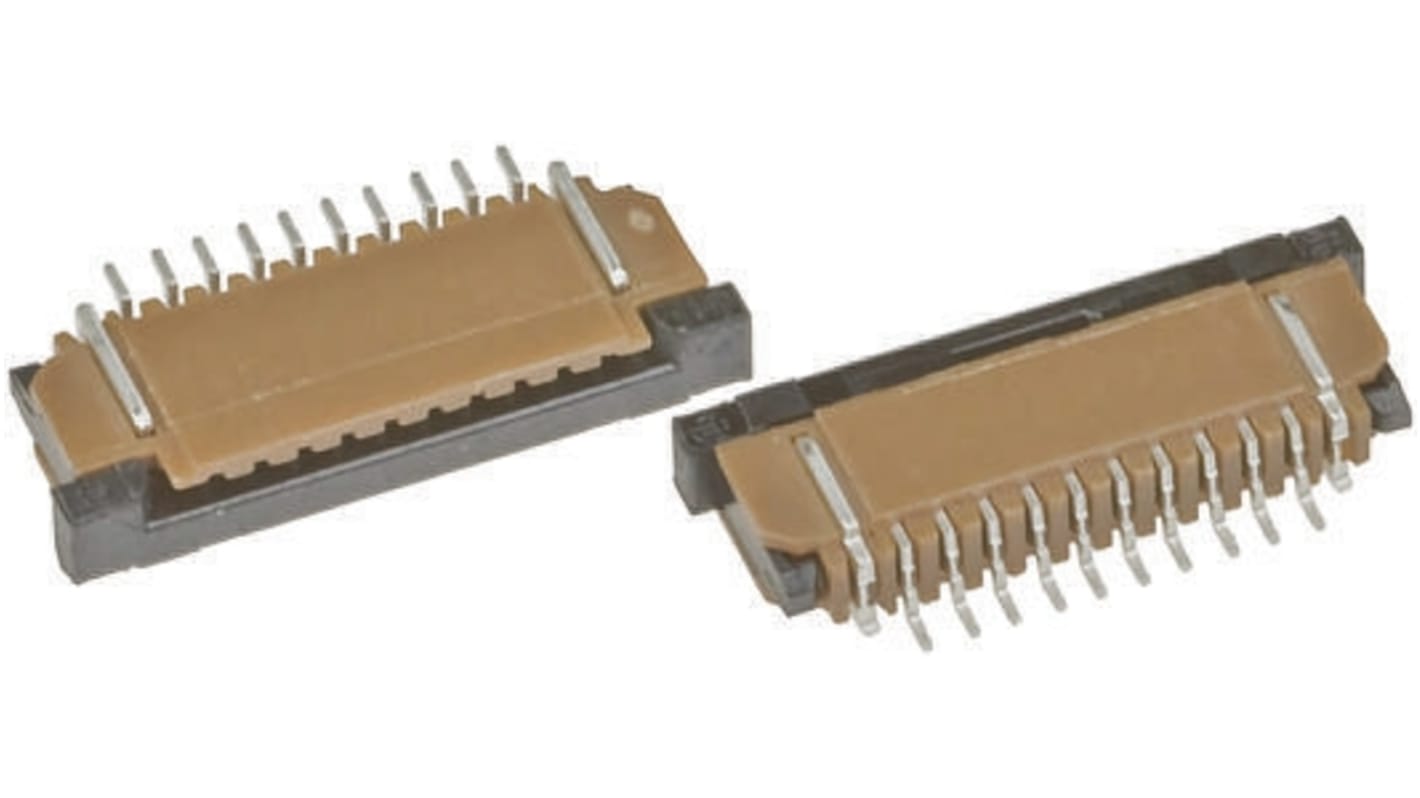 Amphenol ICC, SMD FPC-Steckverbinder, Buchse, 18-polig / 1-reihig, Raster 1mm Lötanschluss