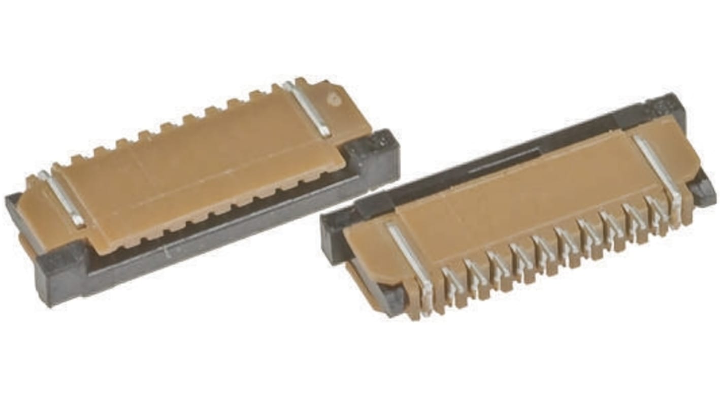 Amphenol Communications Solutions FPC连接器, 母座, 5p, 1mm间距, 单排, SMT安装, 直角, 1A, 100 V 交流/直流