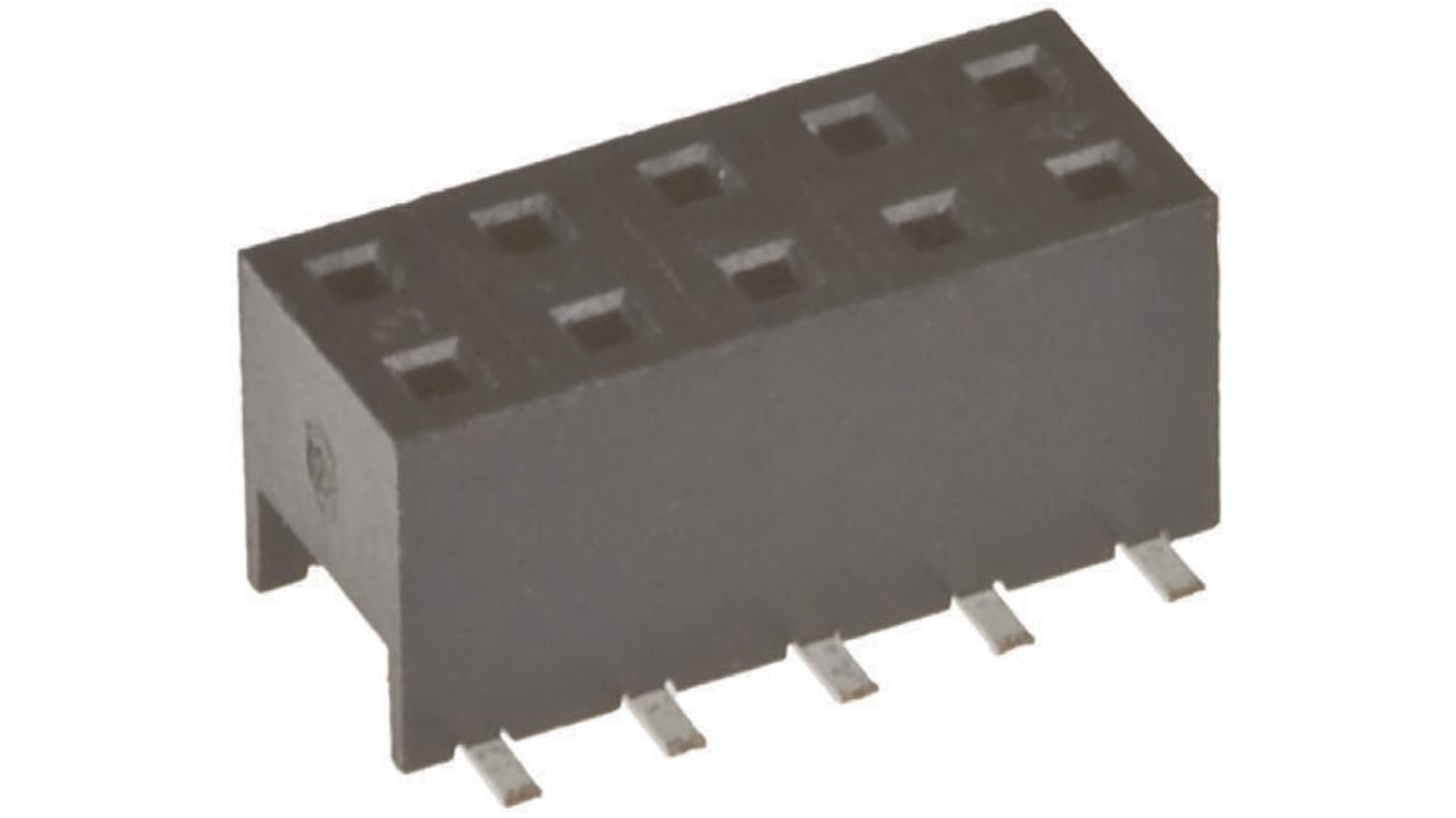 Amphenol ICC Straight Surface Mount PCB Socket, 6-Contact, 2-Row, 2mm Pitch, Solder Termination
