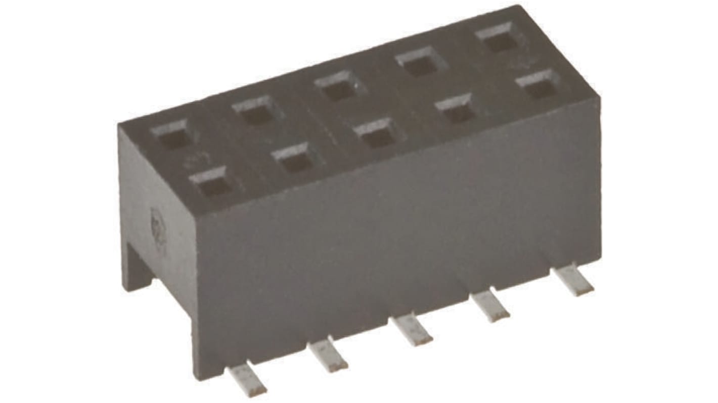Amphenol Communications Solutions Straight Surface Mount PCB Socket, 6-Contact, 2-Row, 2mm Pitch, Solder Termination