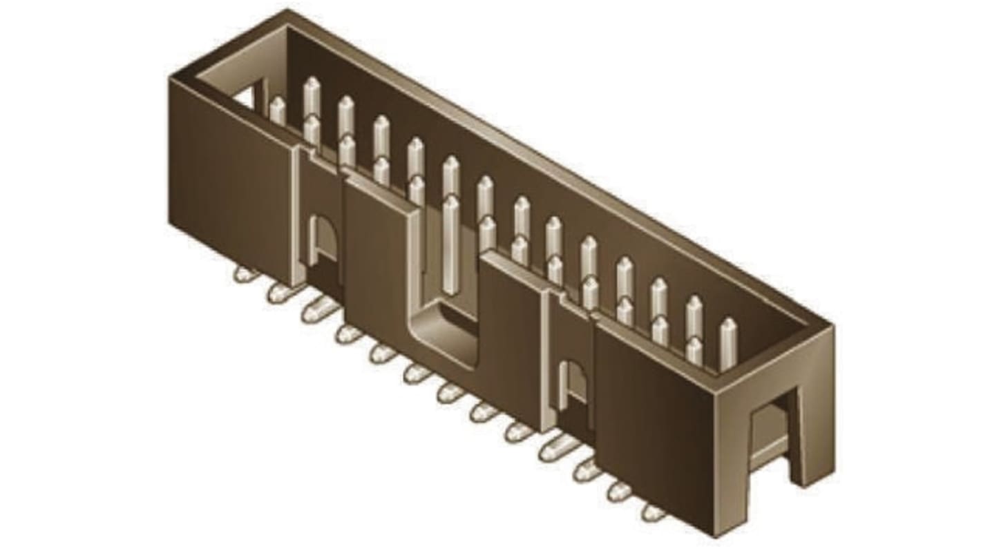 Conector macho para PCB Amphenol ICC serie Quickie de 14 vías, 2 filas, paso 2.54mm, para soldar, Montaje Superficial