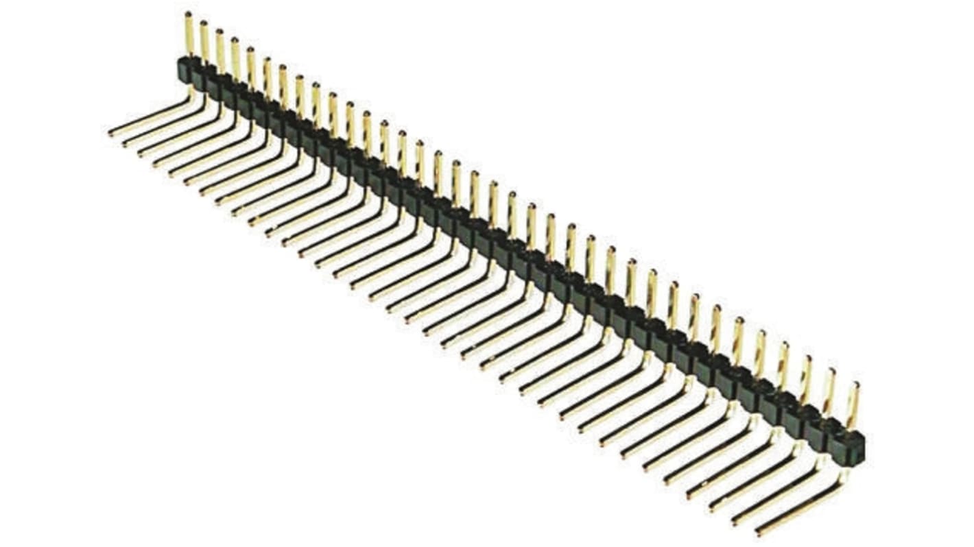ASSMANN WSW AW140 Series Right Angle Through Hole Pin Header, 36 Contact(s), 2.54mm Pitch, 1 Row(s), Unshrouded
