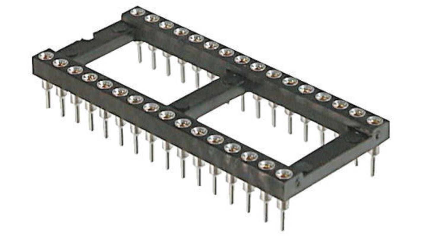 ASSMANN WSW DIP24插座, 垂直, 7.62mm排宽, 2.54mm节距, 车削引脚, THT安装, 30.48 x 10.16 x 3mm