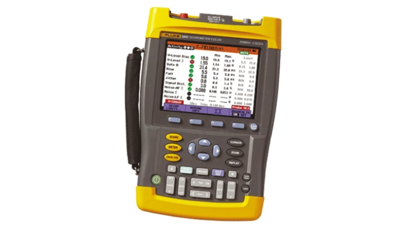 Fluke 225 225C Series, 200MHz Handheld Oscilloscope, 2 Analogue Channels