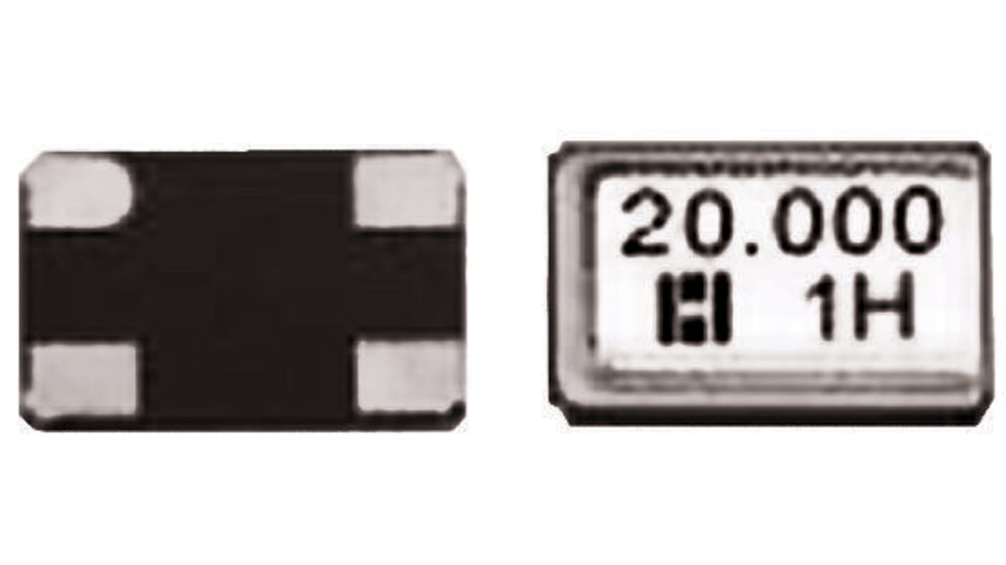 Hosonic 12MHz Quarz, Oberflächenmontage, ±10ppm, 18pF, B. 3.2mm, H. 0.8mm, L. 5mm, SMD, 4-Pin