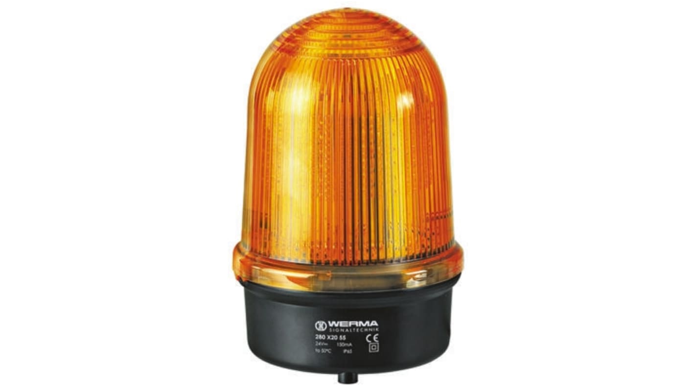 Werma BM 280 LED Dauer Signalleuchte Gelb, 12 → 50 V dc, Ø 142mm x 218mm