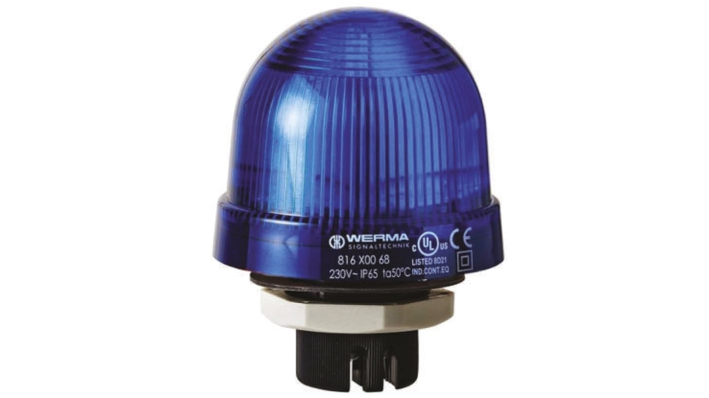 Segnalatore Fisso Werma, A incandescenza, Blu, 12 → 240 V c.a./c.c.