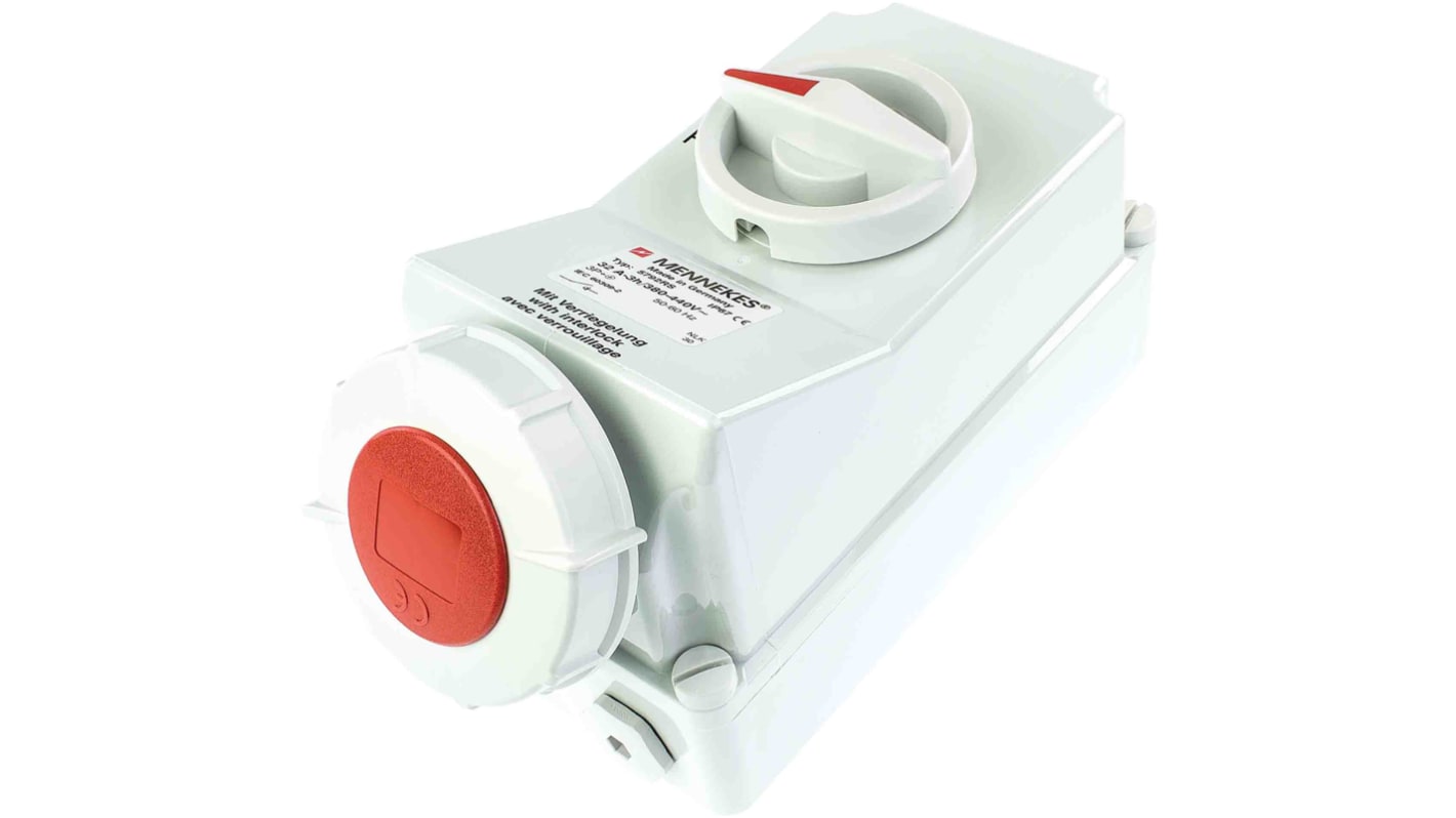 Interblocco industriale MENNEKES Rosso IP67 femmina 3P+E,125A,400 V