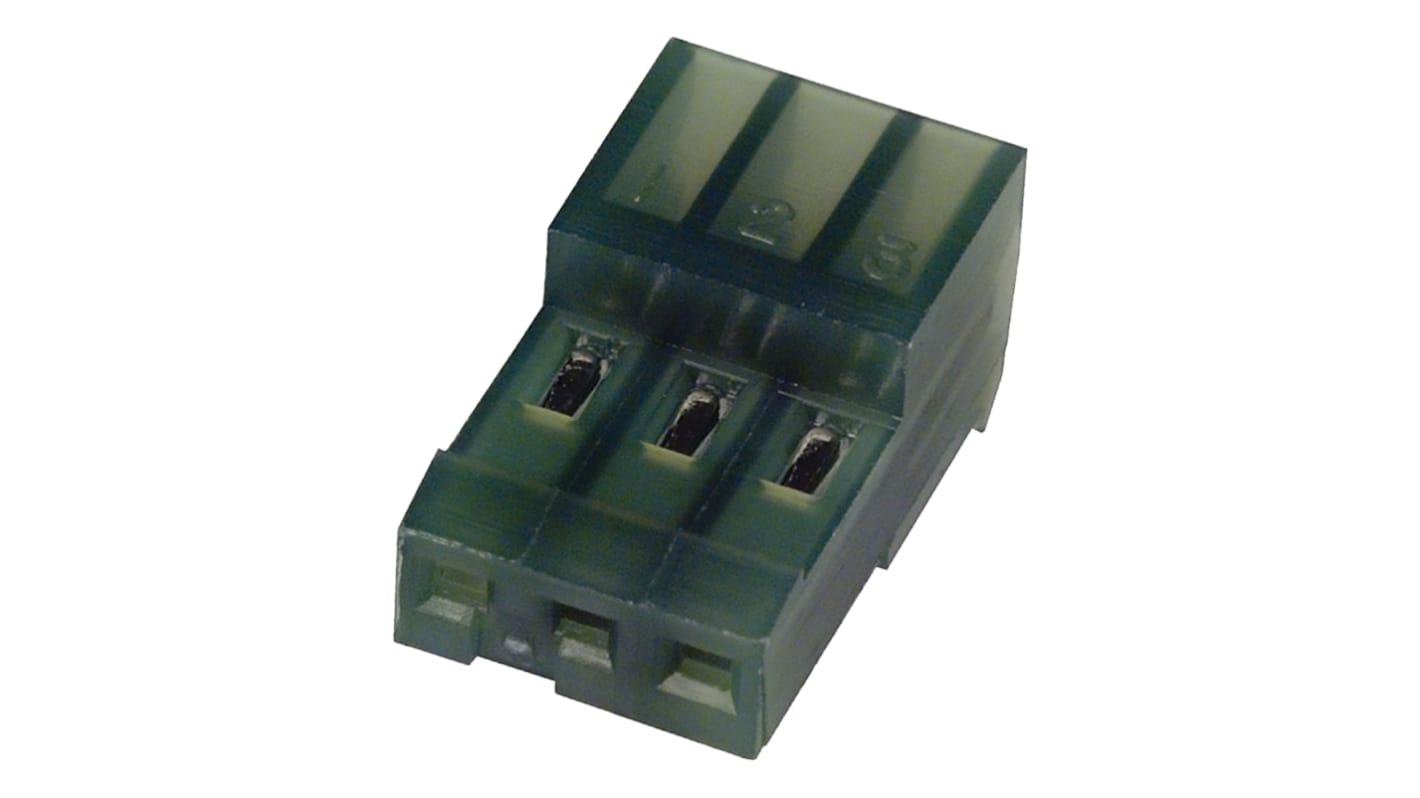 TE Connectivity IDC连接器, 母座, 3p, 2.54mm间距, 电缆安装, IDC端接, 直角, MTA-100系列