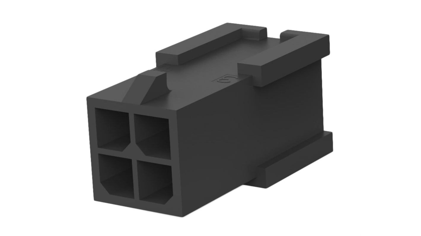 TE Connectivity 双排连接器外壳公插, 4p, 3mm间距, Micro MATE-N-LOK系列