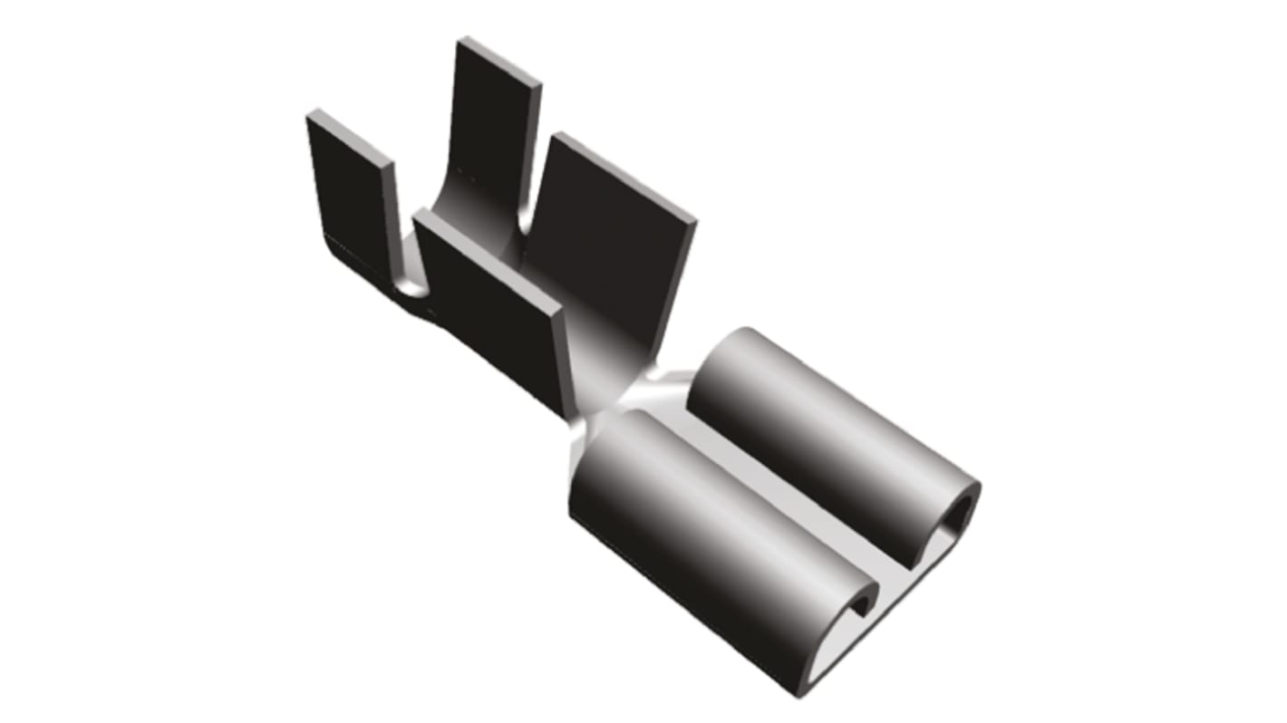 TE Connectivity FASTON .250 Uninsulated Female Spade Connector, Receptacle, 6.35 x 0.81mm Tab Size, 4mm² to 6mm²
