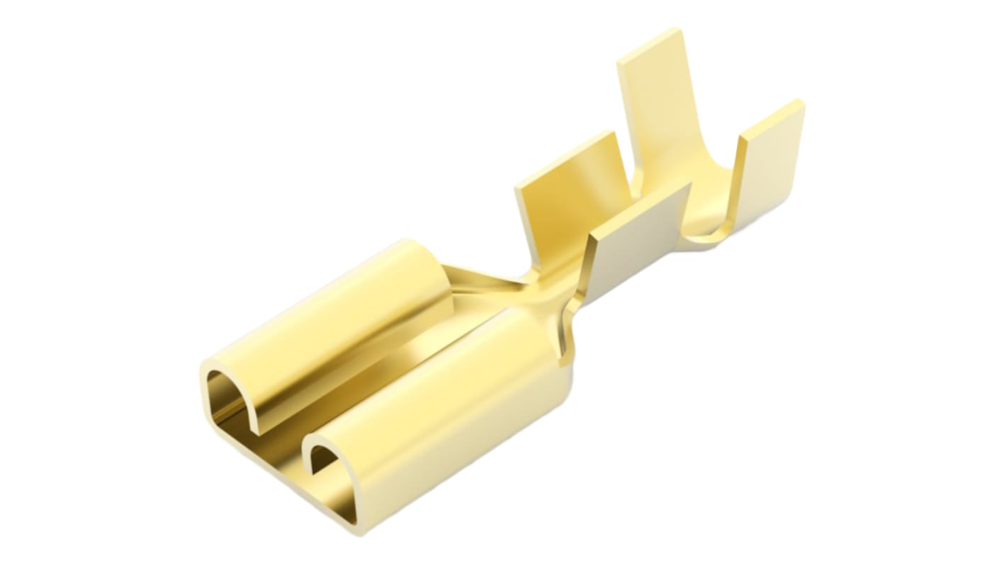 TE Connectivity FASTIN-FASTON .250 Uninsulated Female Spade Connector, Receptacle, 6.35 x 0.81mm Tab Size, 0.8mm² to