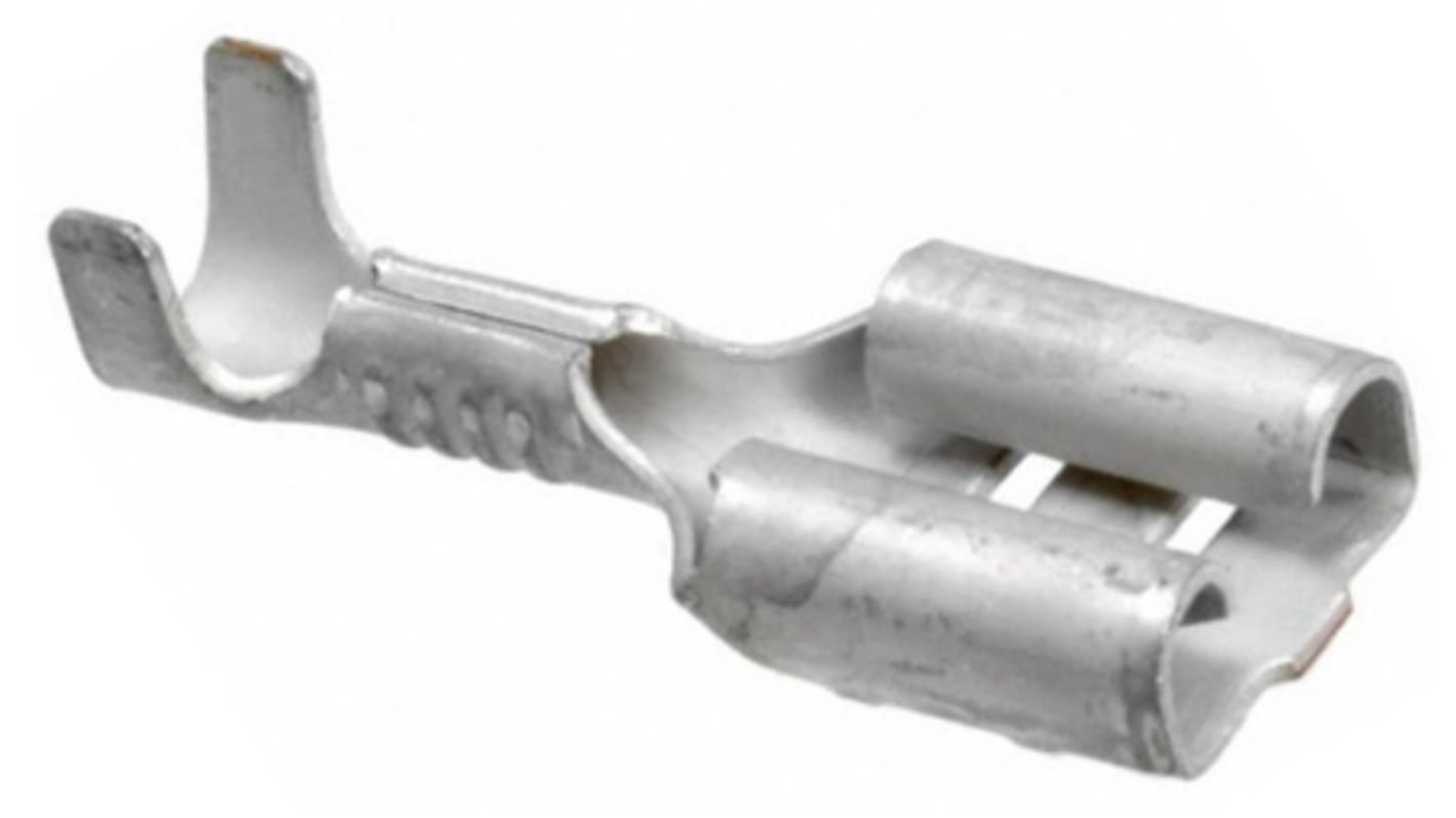 TE Connectivity FASTON .250 Uninsulated Female Spade Connector, Receptacle, 5.14mm² Tab Size, 0.5mm² to 1.5mm²