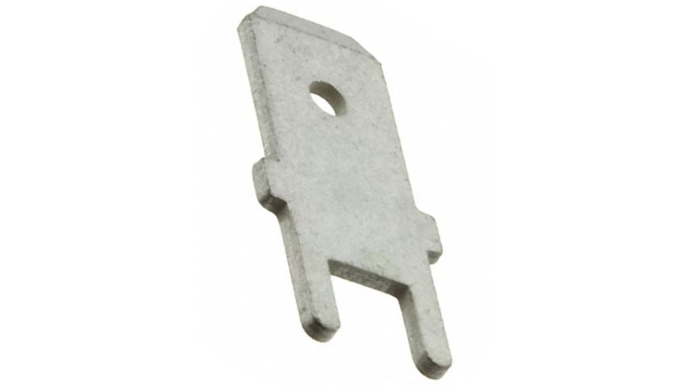 TE Connectivity FASTON .250 Silver Uninsulated Male Spade Connector, PCB Tab, 6.3 x 0.8mm Tab Size