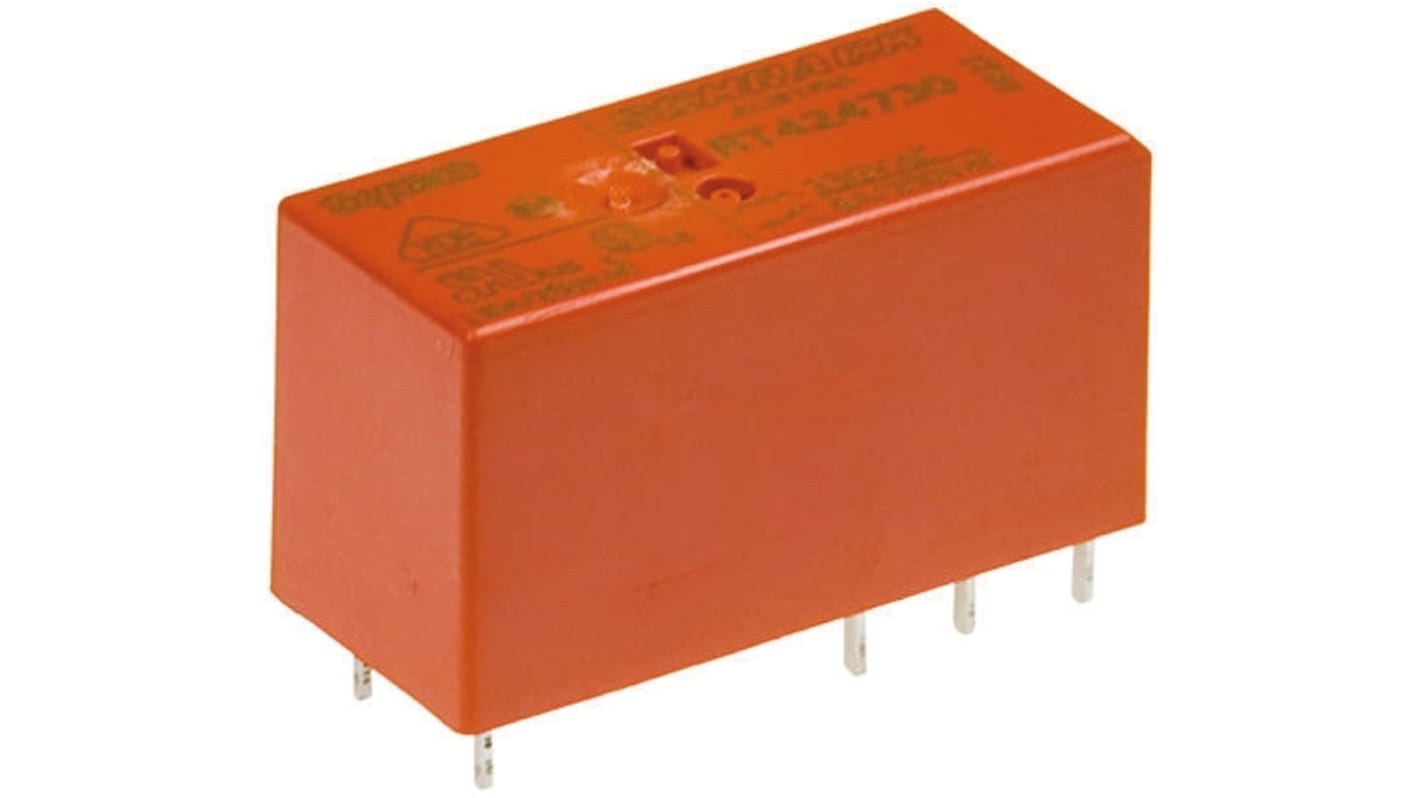 Relé bez blokování DPDT Montáž na PCB 230V ac
