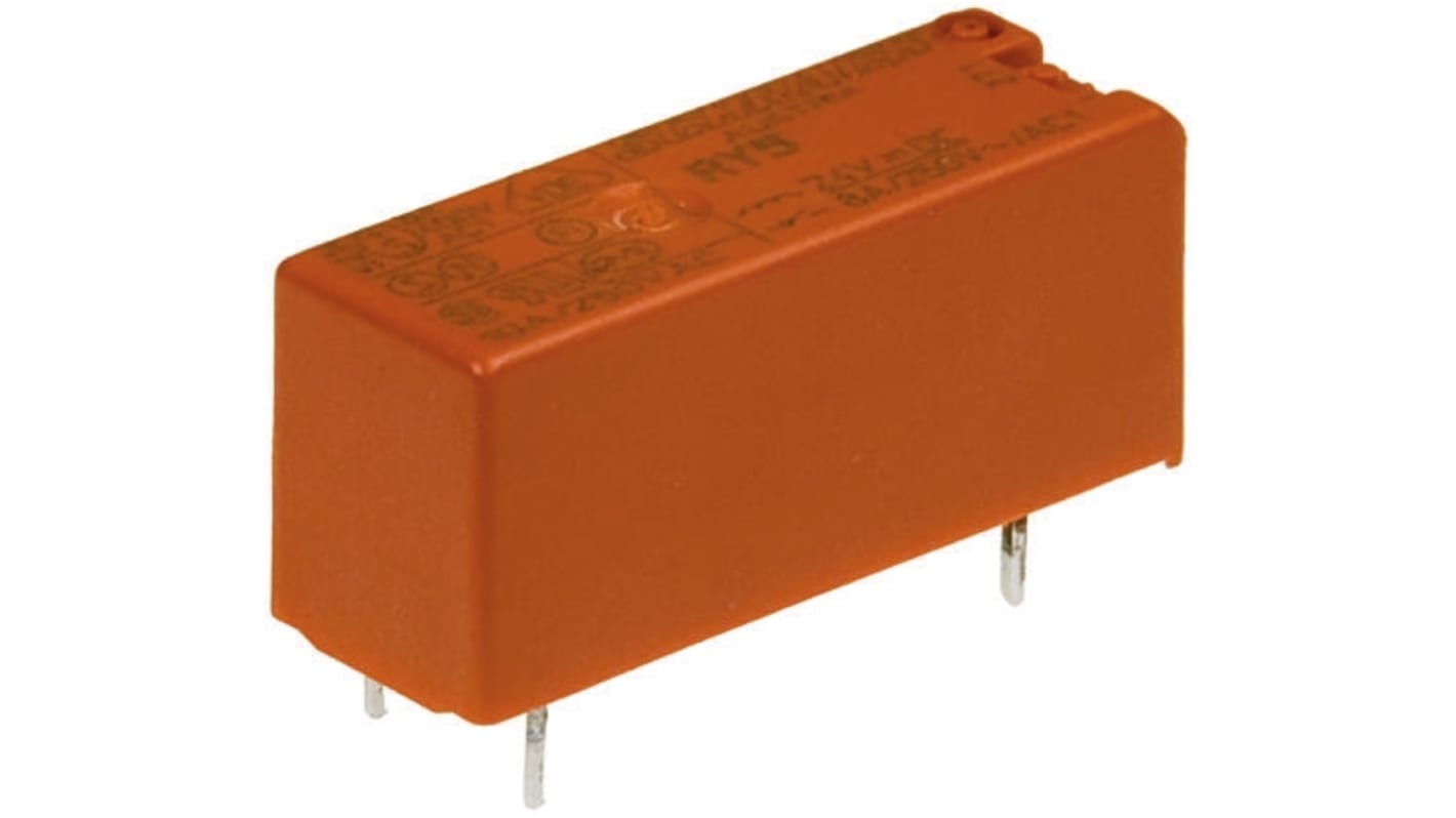 TE Connectivity PCB Mount Power Relay, 5V dc Coil, 8A Switching Current, SPST