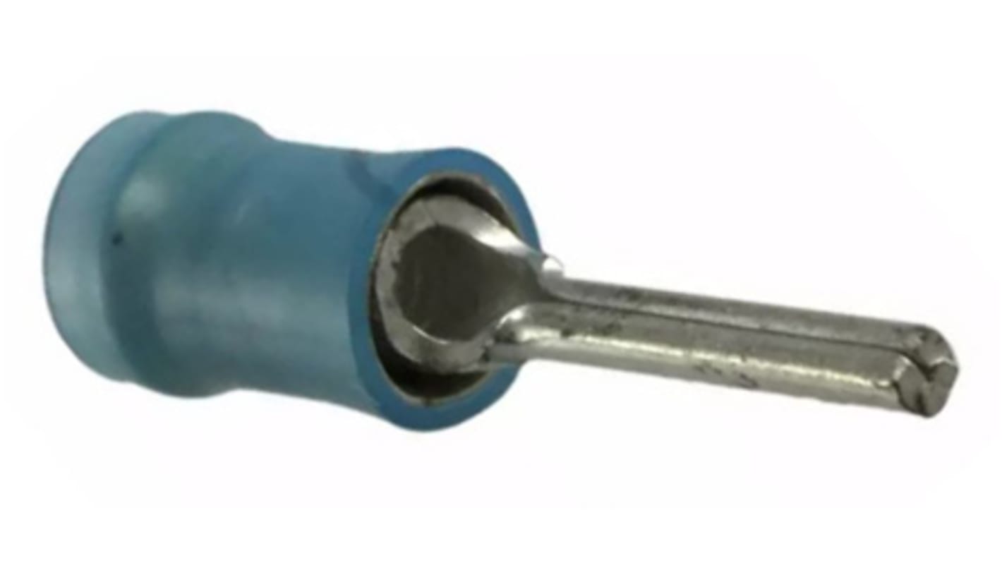 TE Connectivity, PIDG Insulated Crimp Pin Connector, 1mm² to 2.6mm², 16AWG to 14AWG, 1.8mm Pin Diameter, Blue