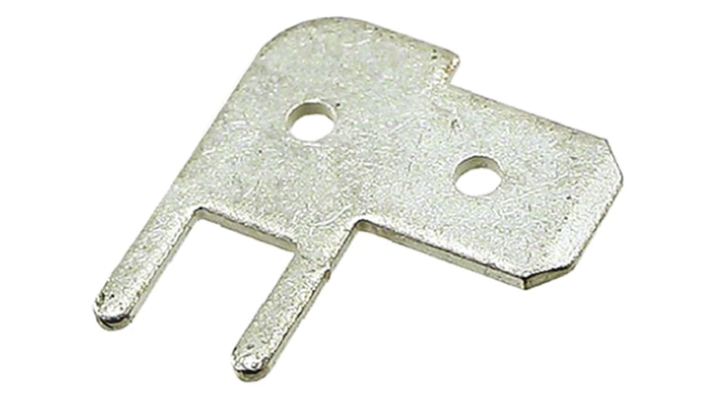 TE Connectivity FASTON .187 Uninsulated Male Spade Connector, PCB Tab, 4.8 x 0.5mm Tab Size