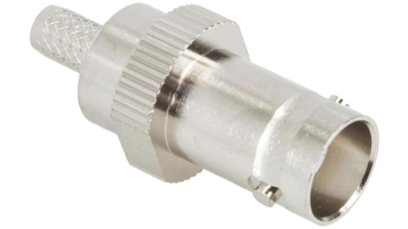 TE Connectivity, Jack Cable Mount BNC Connector, 50Ω, Crimp Termination, Straight Body