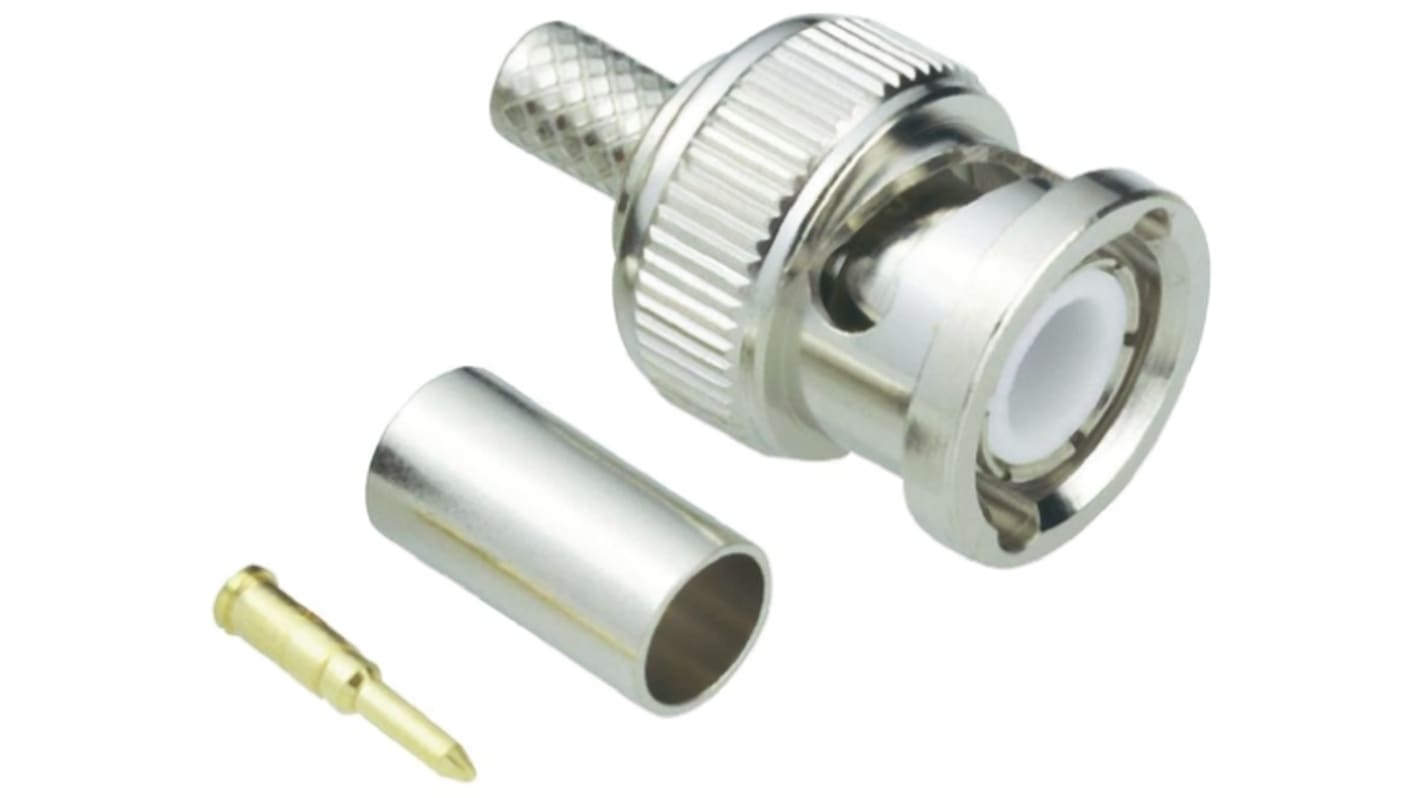 TE Connectivity, Plug Cable Mount BNC Connector, 75Ω, Crimp Termination, Straight Body