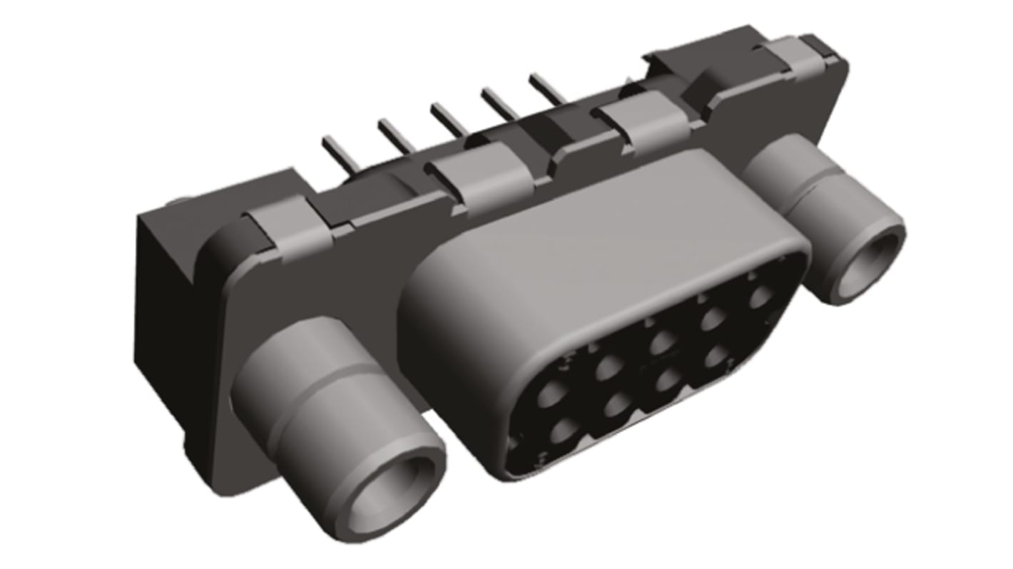 TE Connectivity Amplimite HDP-20 25 Way Through Hole D-sub Connector Socket, 2.76mm Pitch, with 4-40 UNC Female