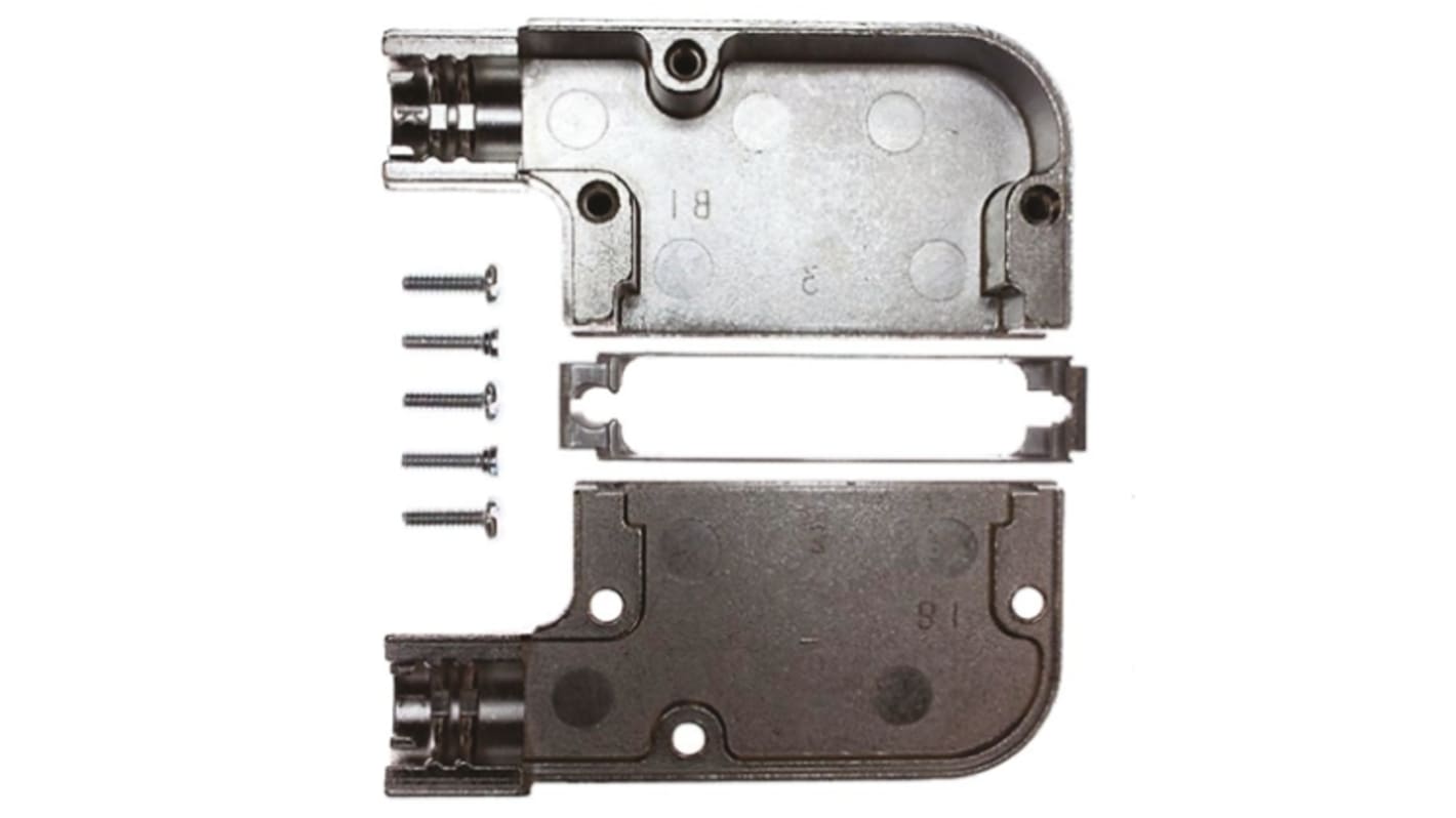 TE Connectivity AMPLIMITE Series Zinc Right Angle D Sub Backshell, 25 Way