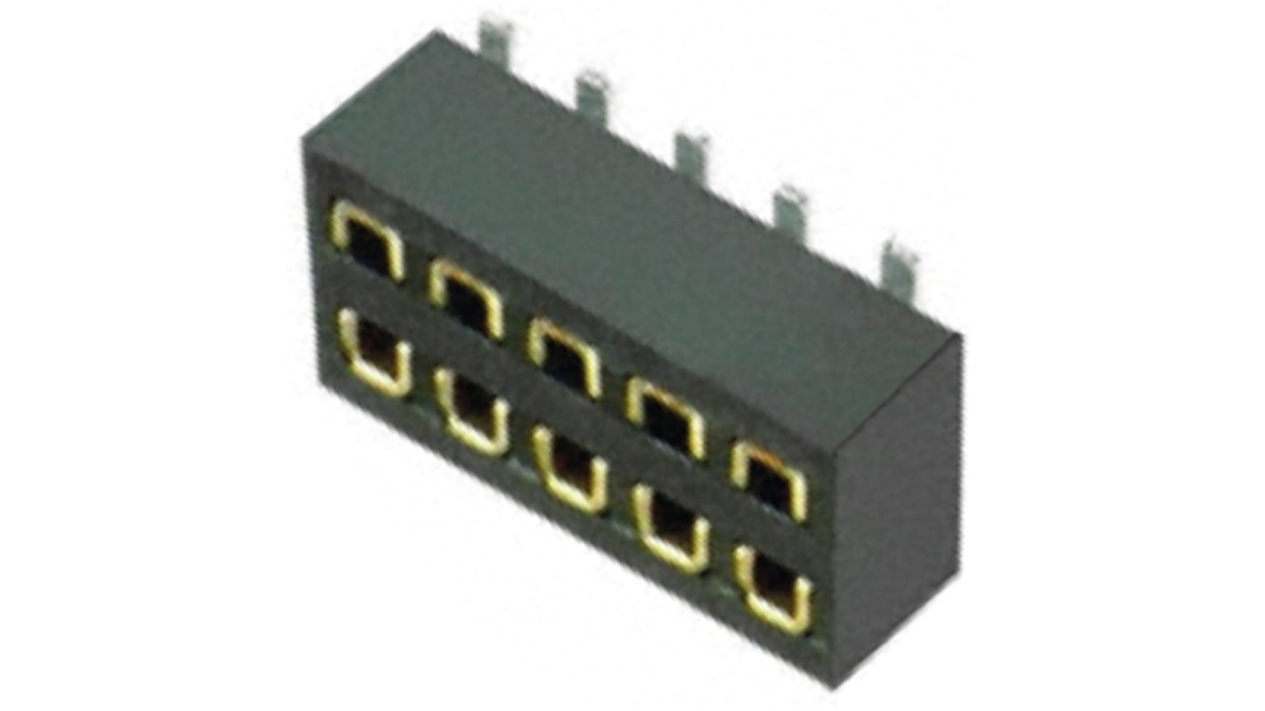 Gniazdo PCB 10 -pinowe 2 -rzędowe raster: 1.27mm Listwa z gniazdami Proste SMD