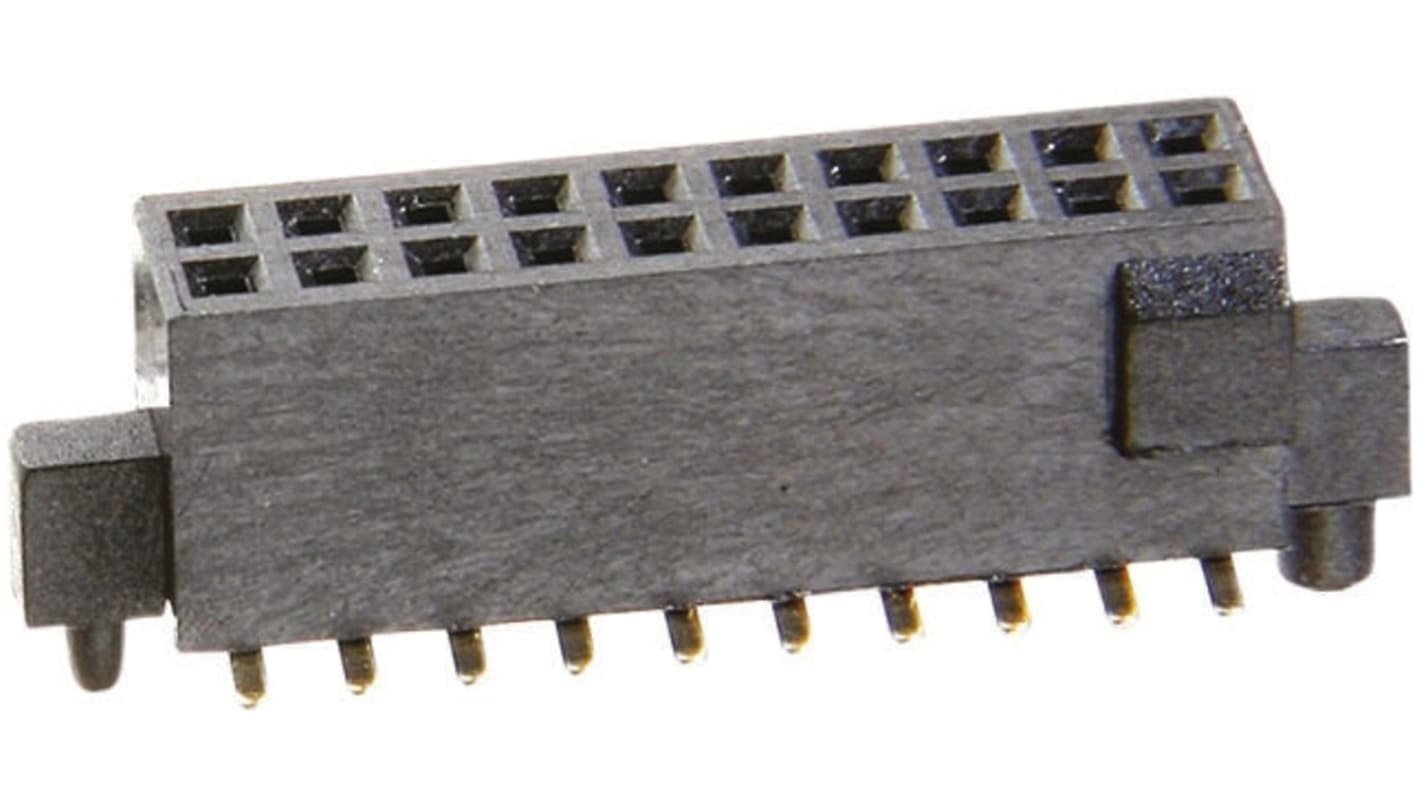 HARWIN Straight Surface Mount PCB Socket, 20-Contact, 2-Row, 1.27mm Pitch, Solder Termination