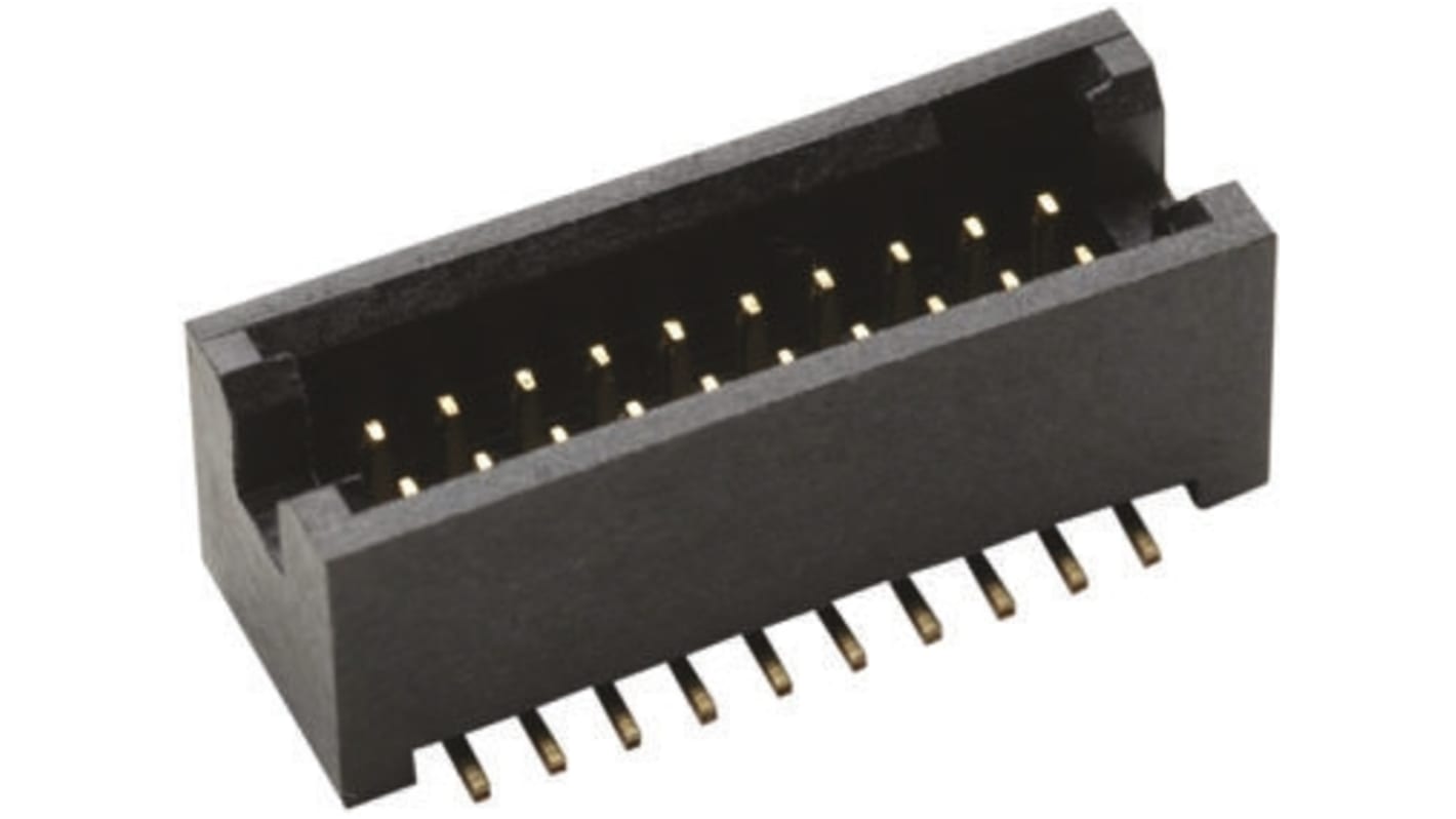 HARWIN Archer M50 Series Straight Surface Mount PCB Header, 20 Contact(s), 1.27mm Pitch, 2 Row(s), Shrouded