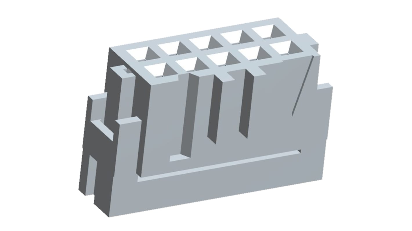 TE Connectivity AMP-LATCH IDC-Steckverbinder Buchse, gewinkelt, 10-polig / 2-reihig, Raster 2.54mm