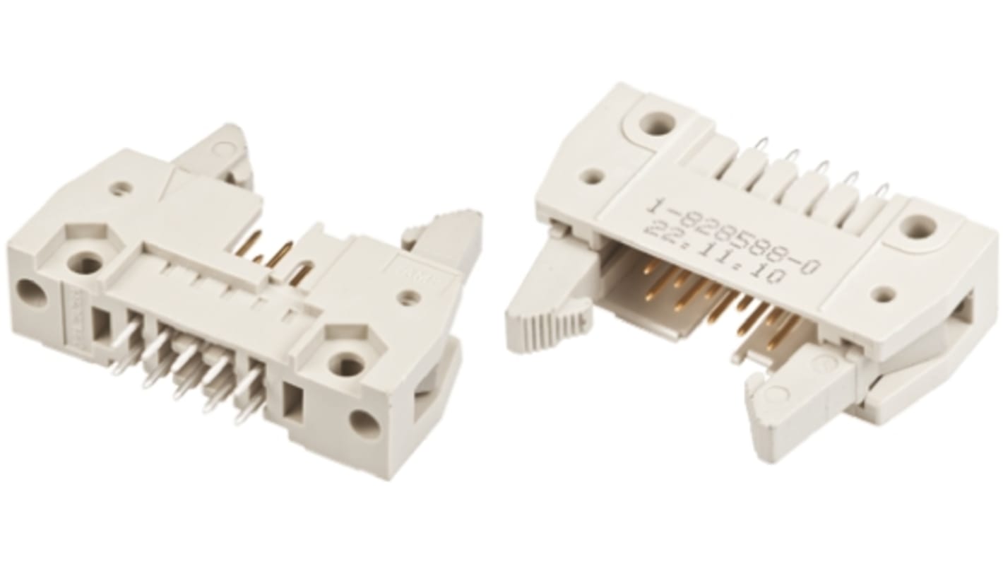File di contatti PCB TE Connectivity, 14 vie, 2 file, passo 2.54mm