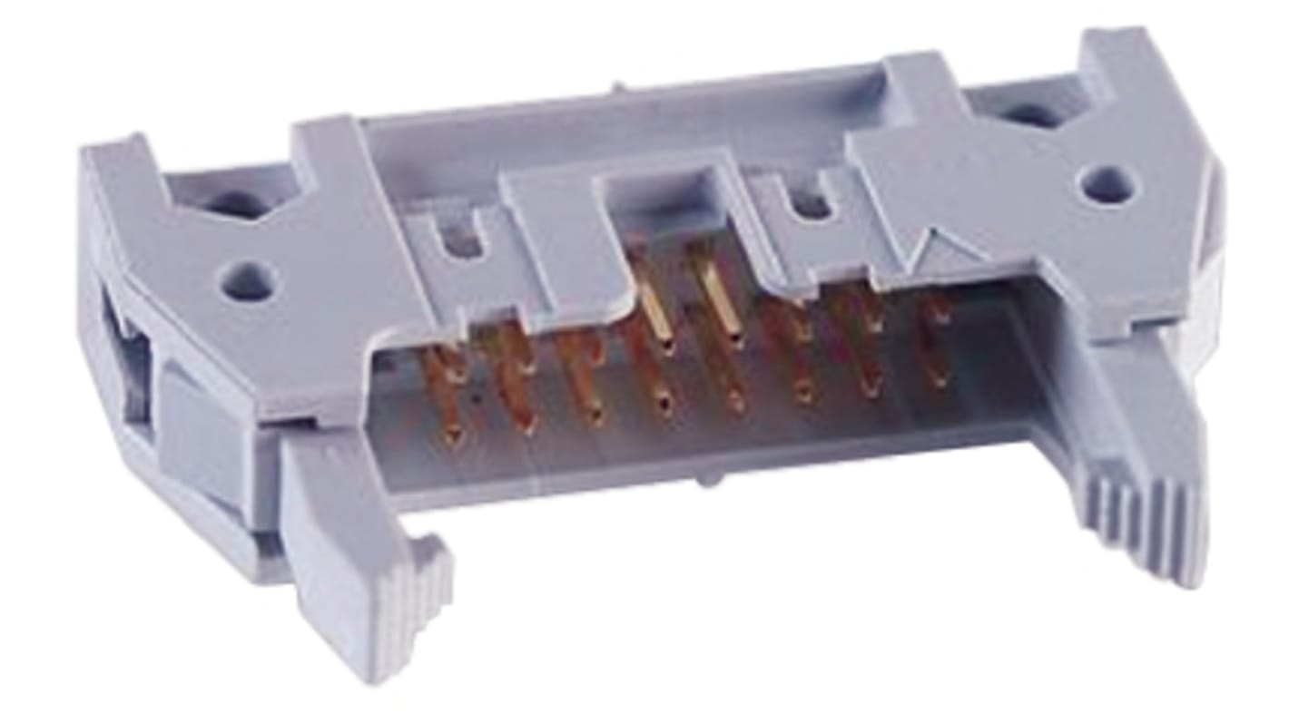 TE Connectivity AMP LATCH Series Straight Through Hole PCB Header, 14 Contact(s), 2.54mm Pitch, 2 Row(s)