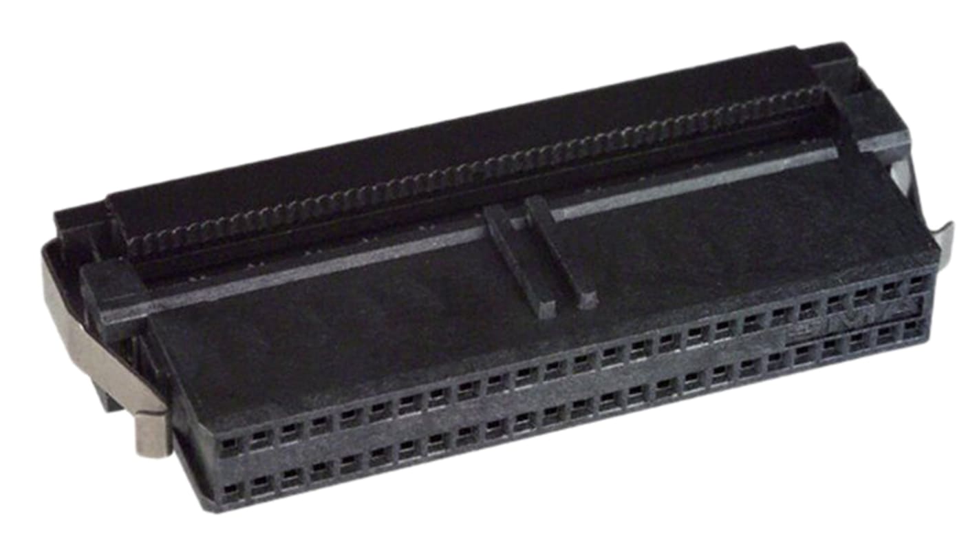 TE Connectivity IDC连接器, 母座, 50p, 1.27mm间距, 2排, 电缆安装, IDC端接, 直向, AMP-LATCH System 50系列