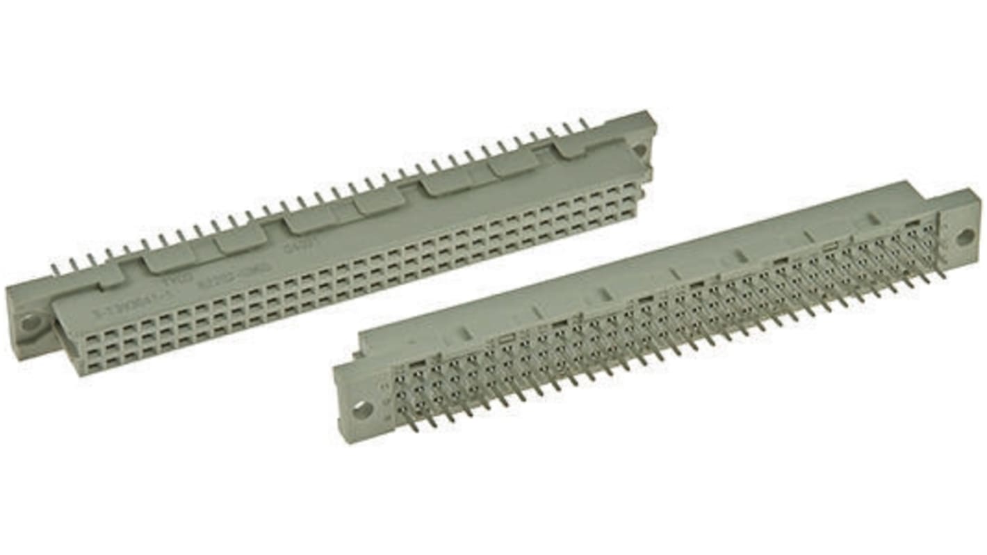 TE Connectivity Eurocard C2 DIN 41612-Steckverbinder Stecker Gerade, 48-polig / 3-reihig, Raster 2.54mm Lötanschluss