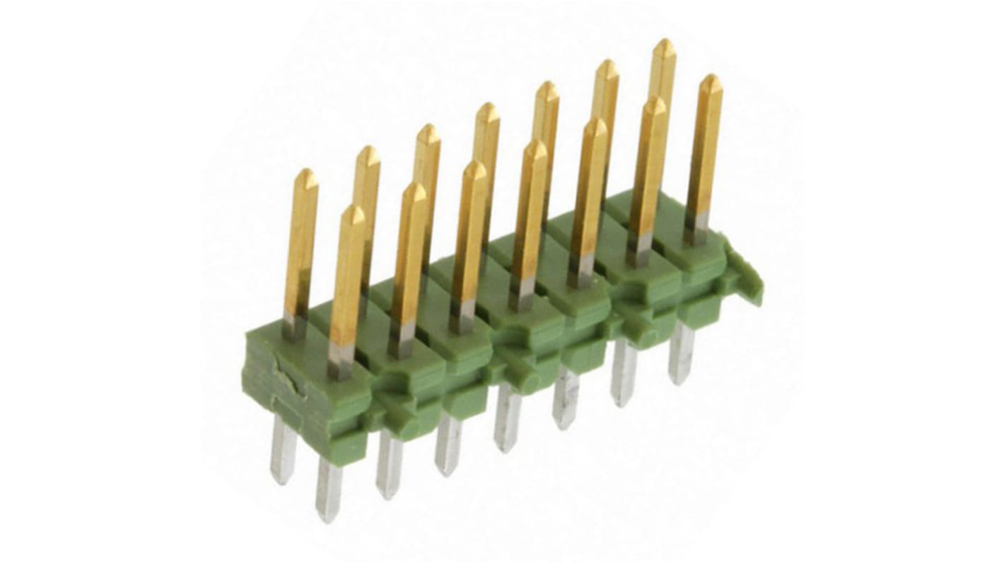 TE Connectivity 14p双排排针 直向板对板, 线对板连接器, 2.54mm间距, 3.0A, THT安装, AMPMODU MOD II系列