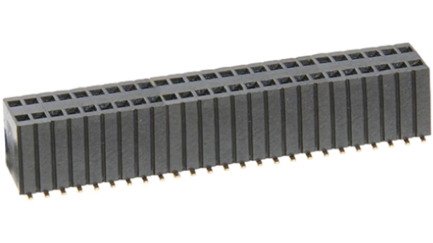 HARWIN Straight Surface Mount PCB Socket, 50-Contact, 2-Row, 1.27mm Pitch, Solder Termination