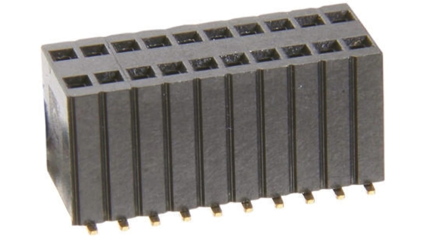 HARWIN 基板接続用ソケット, 40 Pin 2 列 1.27mm ピッチ 表面実装