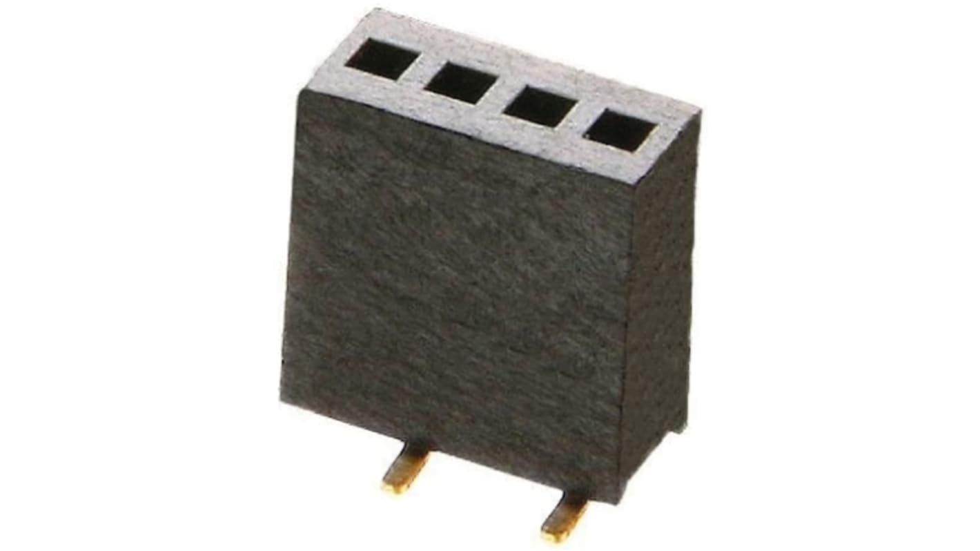 HARWIN Straight Surface Mount PCB Socket, 10-Contact, 1-Row, 1.27mm Pitch, Solder Termination