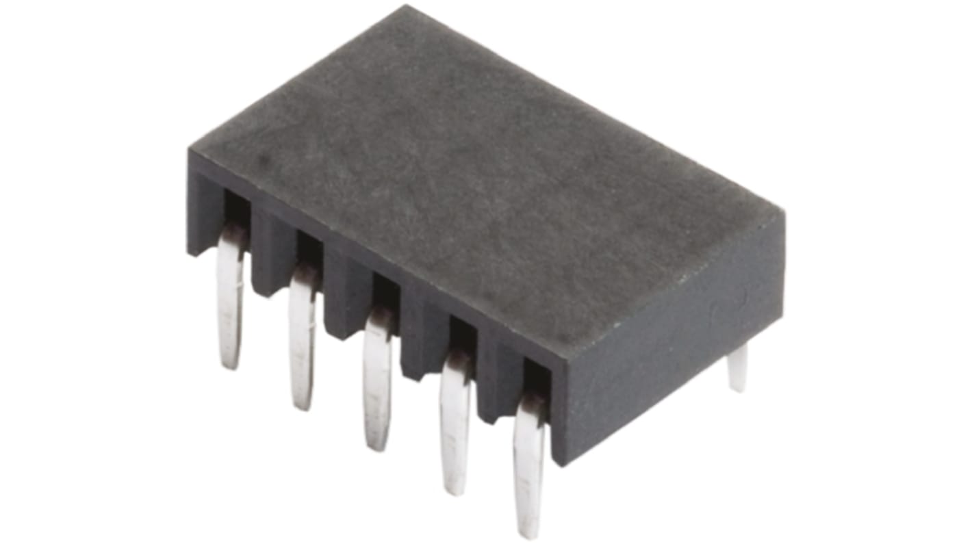 HARWIN Right Angle Through Hole Mount PCB Socket, 5-Contact, 1-Row, 2.54mm Pitch, Solder Termination