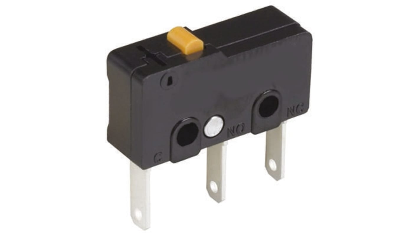 Microinterruttore, Omron, SPDT, 10,1 A a 250 V c.a., IP40, con linguetta
