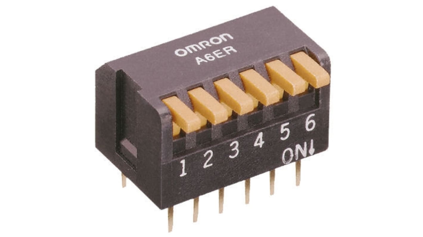 Omron 2 Way Through Hole DIP Switch DPST, Piano Actuator