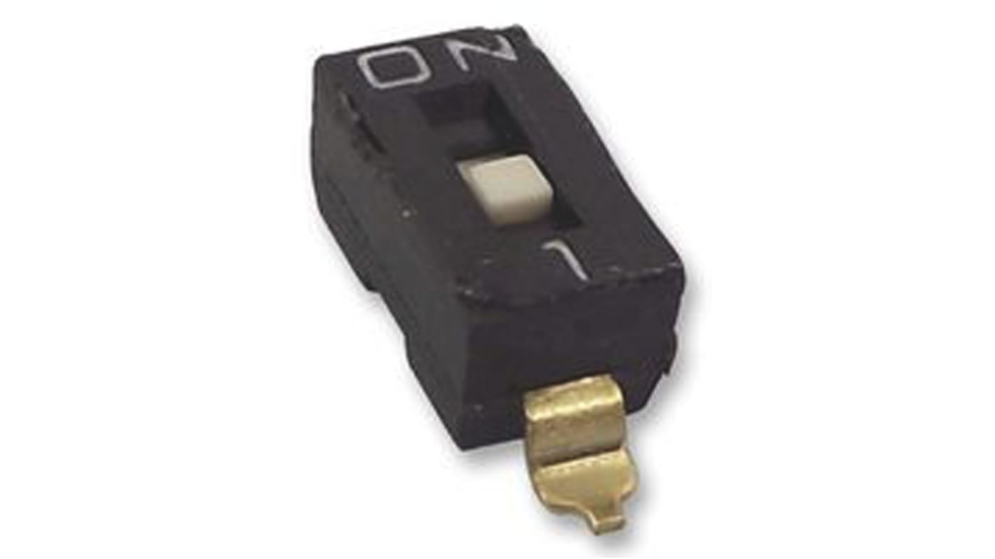 Omron THT DIP-Schalter Gleiter 1-stellig, 1-poliger Ein/Ausschalter, Kontakte vergoldet 25 mA @ 24 V dc, bis +70°C