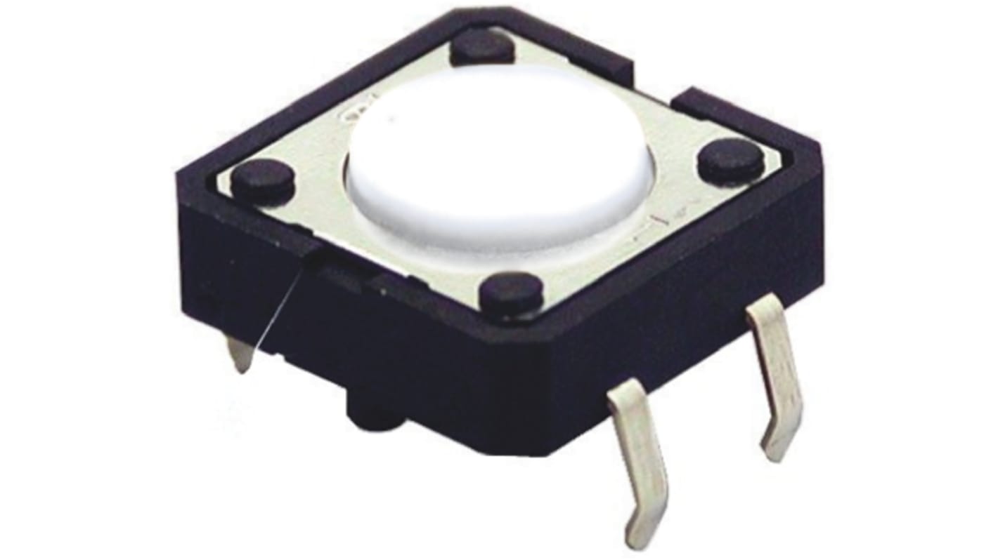 Omron Ivory Plunger Tactile Switch, SPST 50 mA @ 24 V dc Through Hole