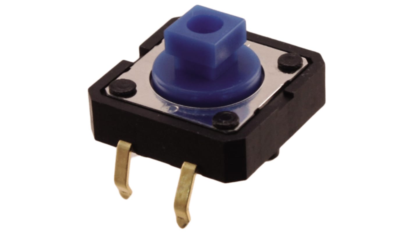 Omron Blue Plunger Tactile Switch, SPST 50 mA @ 24 V dc 3mm Through Hole