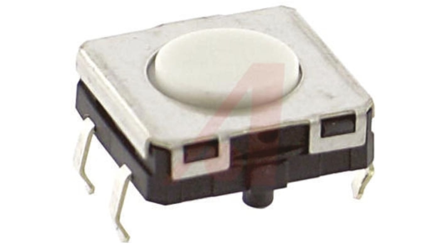 Omron IP67 Yellow Plunger Tactile Switch, SPST 50 mA @ 24 V dc 0.75mm Through Hole