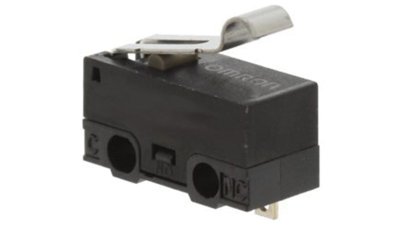 Omron Simulated Roller Lever Micro Switch, Solder Terminal, 1 A @ 125 V ac, SPDT, IP40