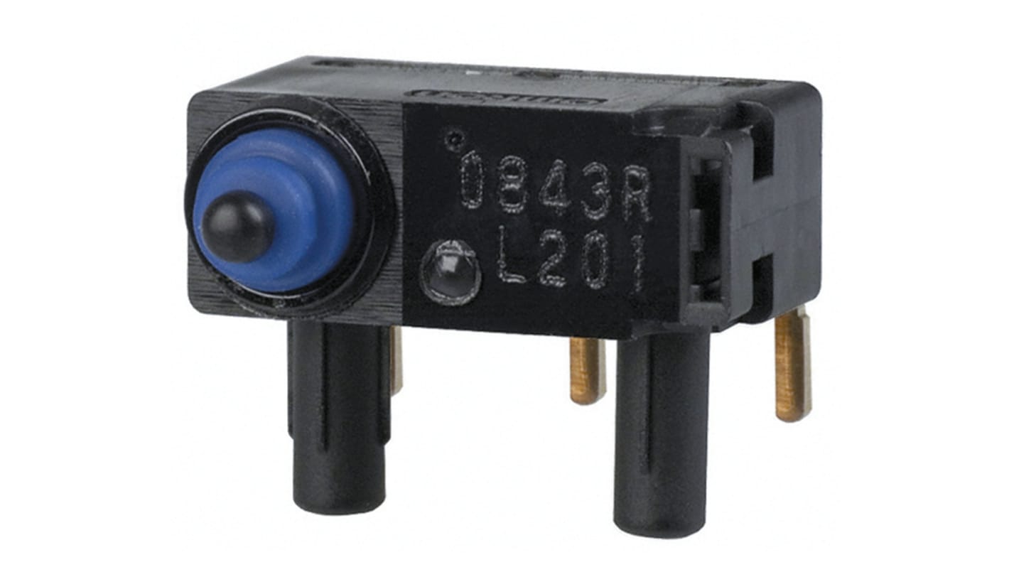Omron Pin Plunger Micro Switch, Pre-wired Terminal, 2 A @ 12 V dc, SPST, IP67