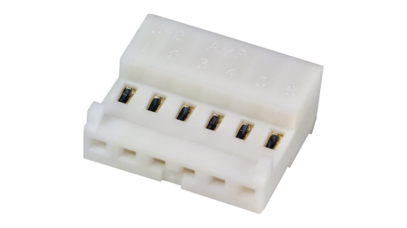 TE Connectivity IDC连接器, 母座, 6p, 2.54mm间距, 电缆安装, IDC端接, 直角, MTA-100系列